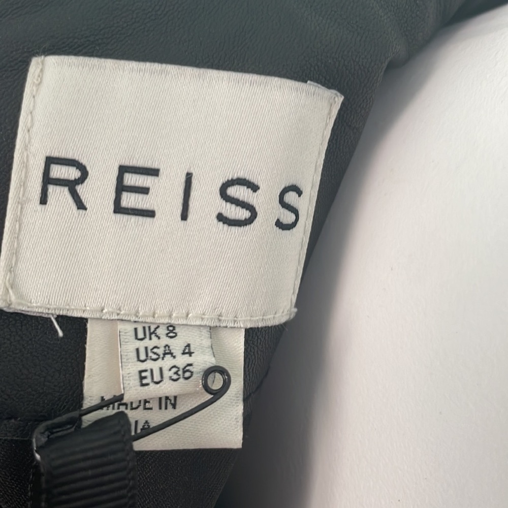 Reiss Tennyson Black Leather Dress - Picture 7 of 11
